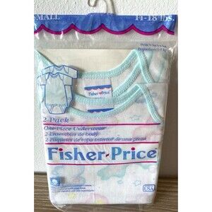Vintage Fisher-Price Baby Bodysuit One-Piece Underwear 2 Pack Size Small NWT